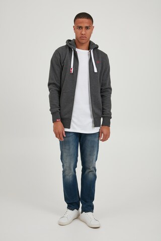 !Solid Zip-Up Hoodie 'BennZip' in Grey