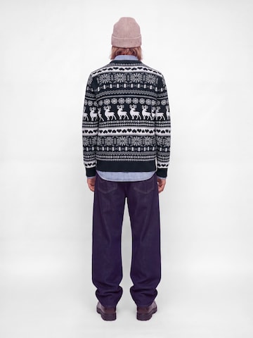 JACK & JONES Sveter 'JJXMAS SANTA' - Modrá