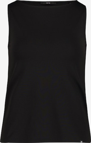 zero Basic Shirt mit U-Boot-Ausschnitt in Schwarz: Vorderseite
