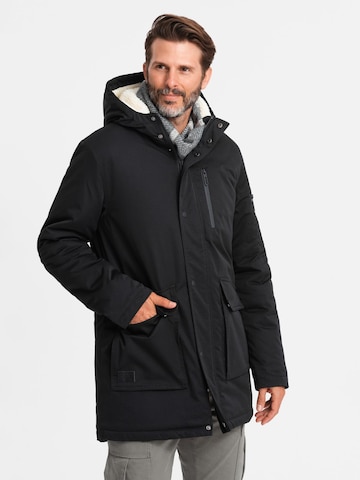 Ombre Winter Parka in Black: front