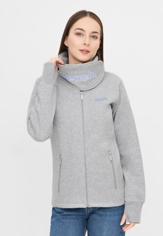 BENCH Zip-Up Hoodie in Grey: front