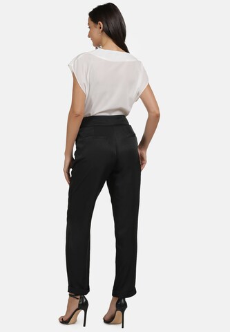 usha WHITE LABEL Regular Pleat-Front Pants in Black