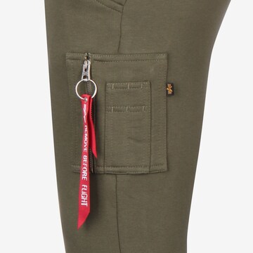 ALPHA INDUSTRIES Tapered Trousers 'X-Fit' in Green