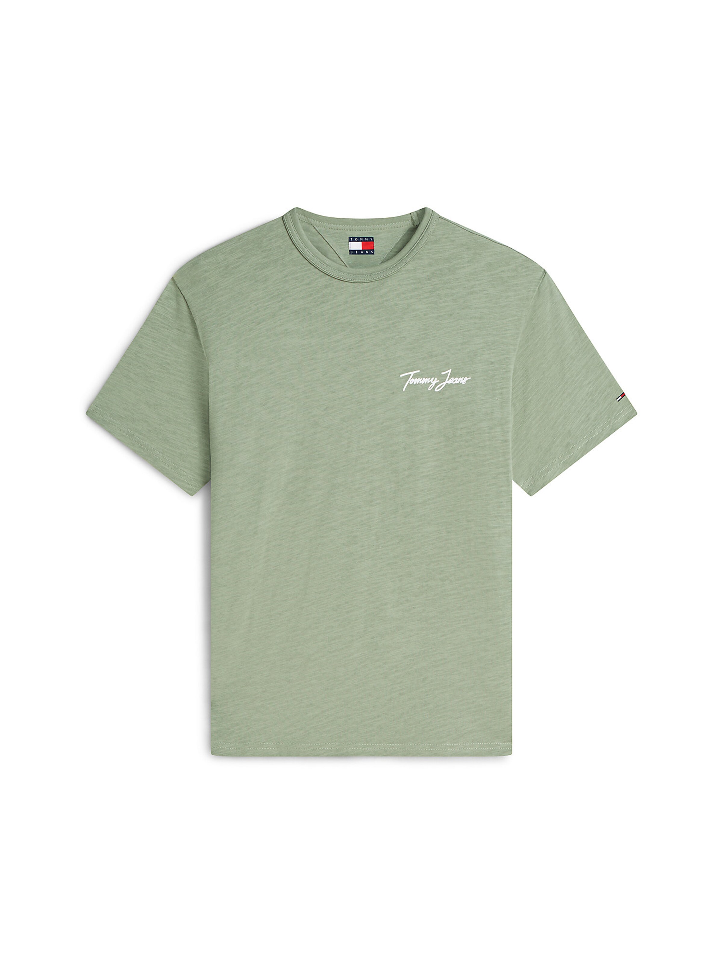 Tommy Jeans T-Shirt 'Novelty' en azur / vert clair / noir / blanc, Vue avec produit
