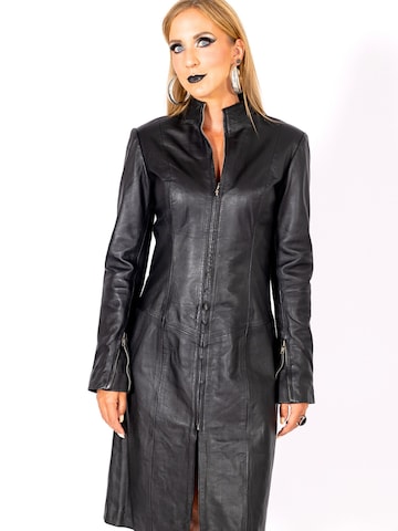 Manteau mi-saison 'Ledermantel - Lederkleid aus ECHTLEDER mit Reißverschluss' Be  Noble en noir