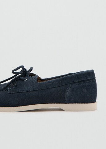MANGO MAN Lace-Up Shoes 'Nautic' in Blue