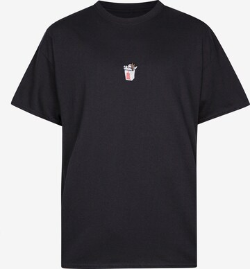 New Love Club Print-Shirt TAKE AWAY EMBROIDERED BLACK TEE in Schwarz: predná strana