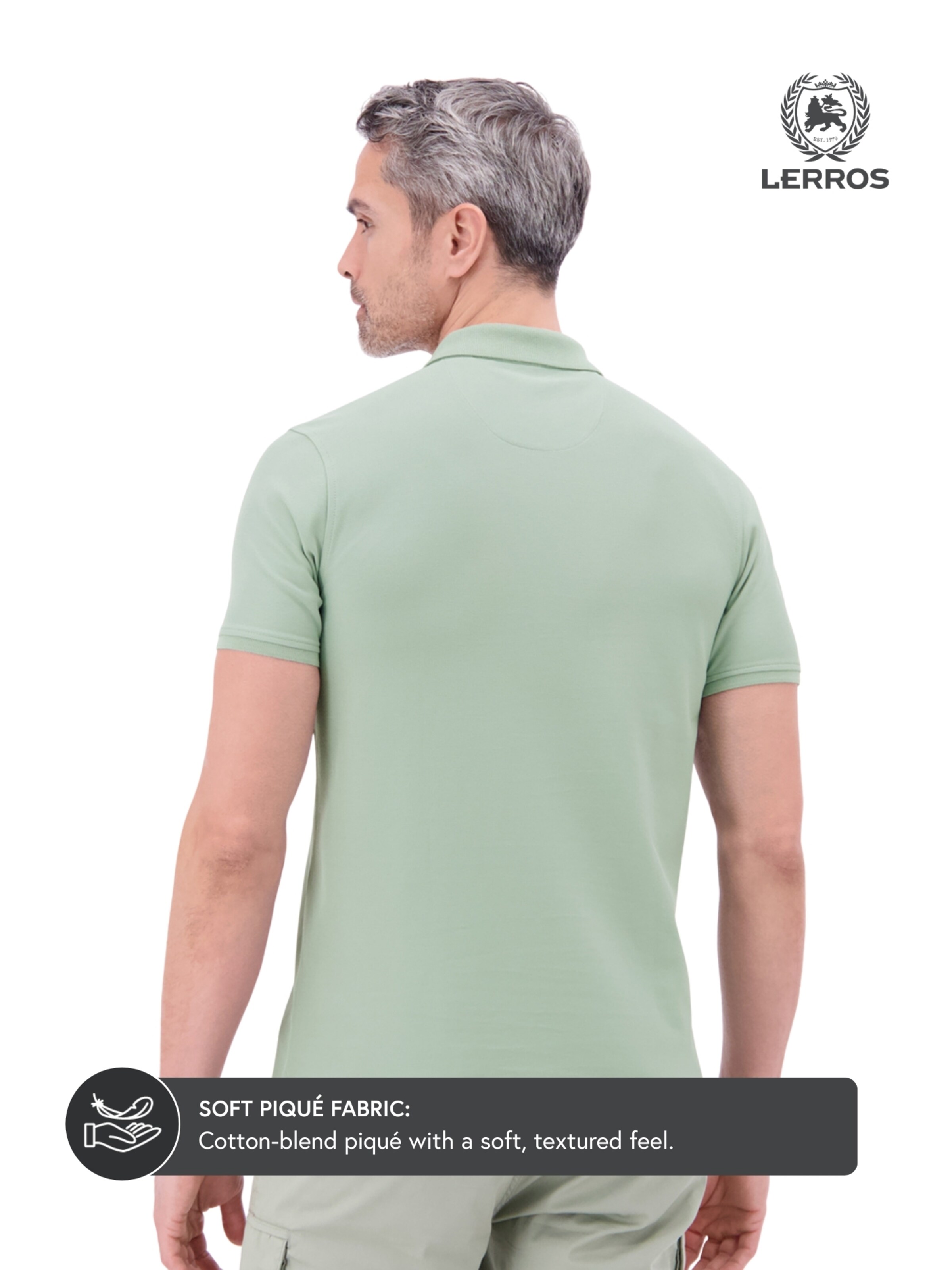 LERROS Poloshirt, COOL & DRY und Logo-Stitch in Grün