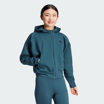 ADIDAS SPORTSWEAR Athletic Zip-Up Hoodie 'Z.N.E. ' in Blue: front