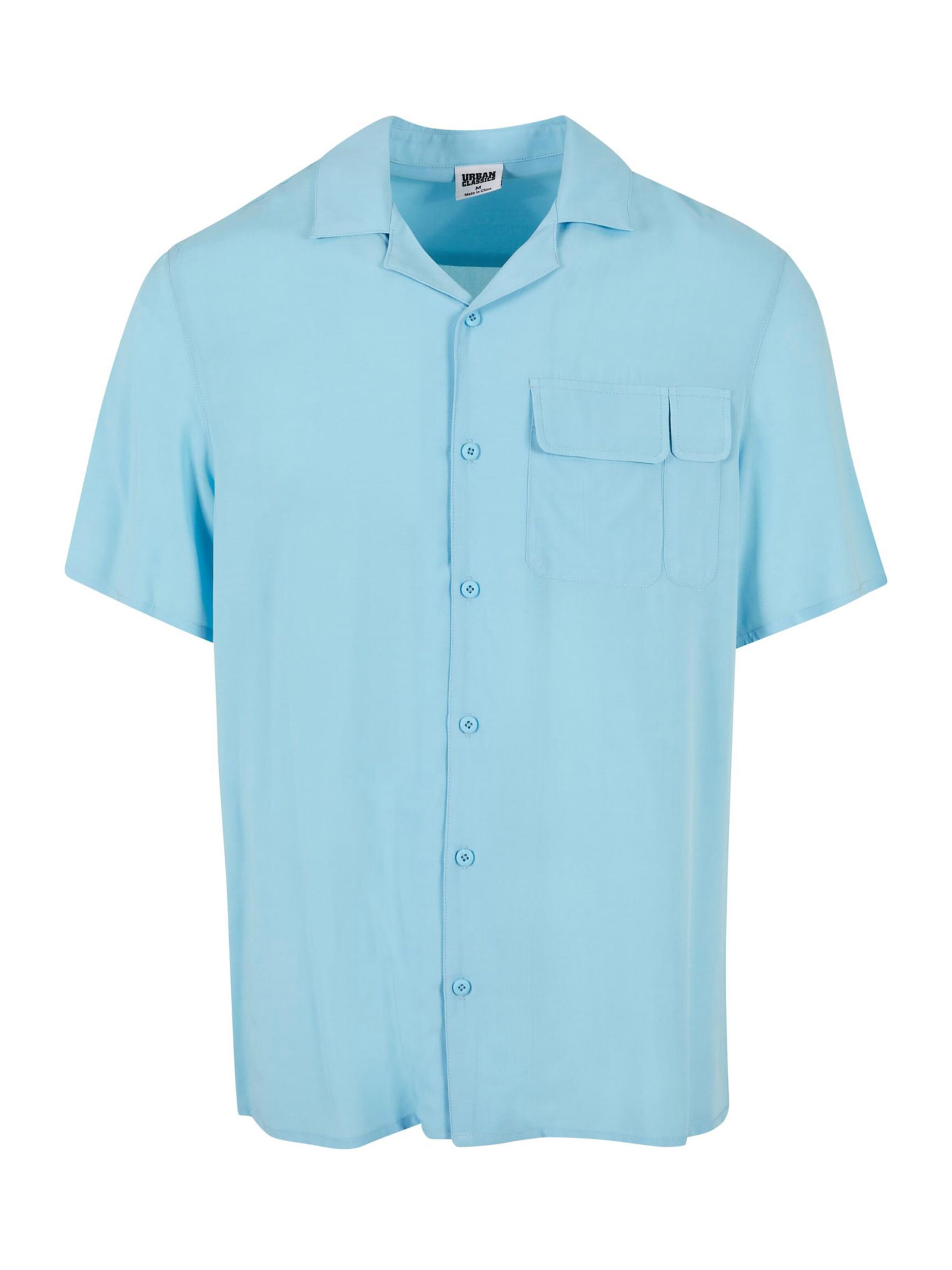Urban Classics Классический крой Рубашка в Синий: спереди