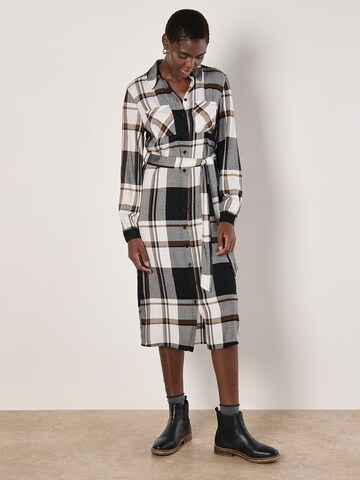 Apricot Large Check Shirt Midi Dress ' ' in Schwarz