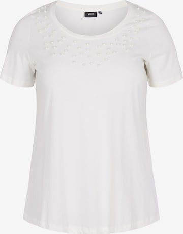 Zizzi Shirt 'Tora' in Wit: voorkant
