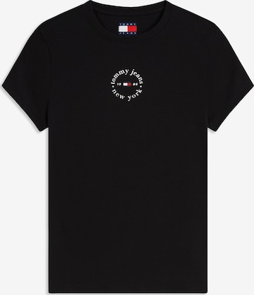 Tommy Jeans - Camisa 'ESS' em preto: frente