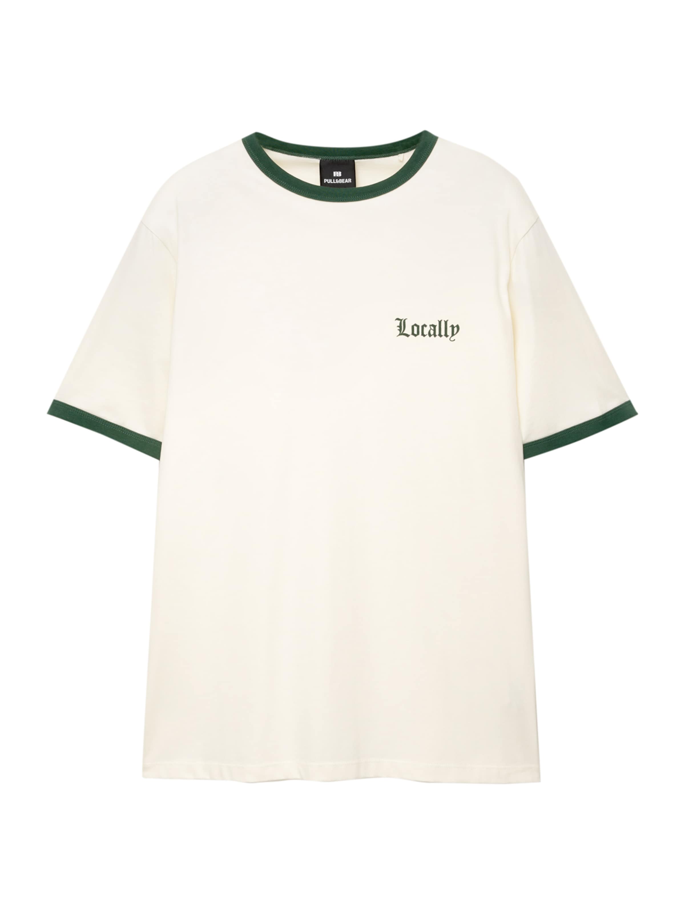 Pull&Bear Bluser & t-shirts i oliven / mørkegrøn / naturhvid, Produktvisning