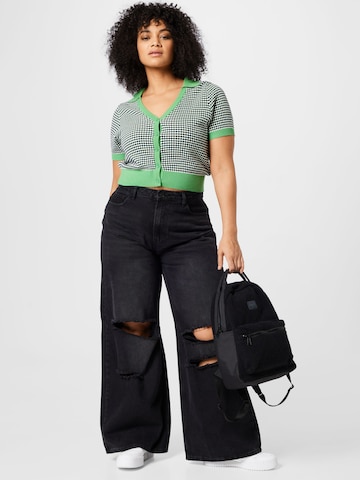 Missguided Plus Bő szár Farmer - fekete