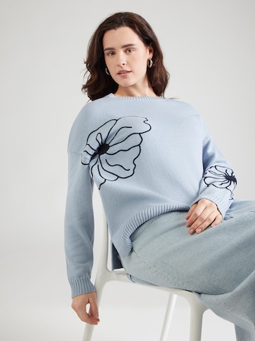 Pulover 'CARPETRA' de la ONLY Carmakoma pe albastru: față