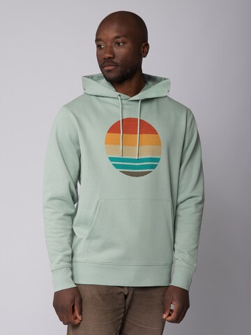 Sweat-shirt ' Retro Sunset Ocean ' Watapparel en vert : devant