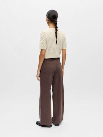 OBJECT Wide Leg Jeans 'OBJRosie' i brun