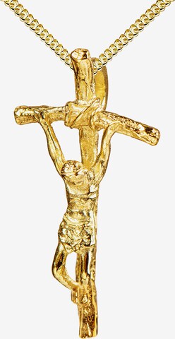 JEVELION Kruzifix Anhänger 750 Gold + Kette. in Gold: predná strana