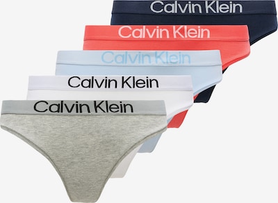 Calvin Klein Underwear Tanga gaćice u svijetloplava / siva melange / lubenica roza / bijela, Pregled proizvoda