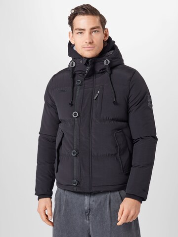 BRAVE SOUL Regular fit Winterjas 'Billy' in Zwart: voorkant