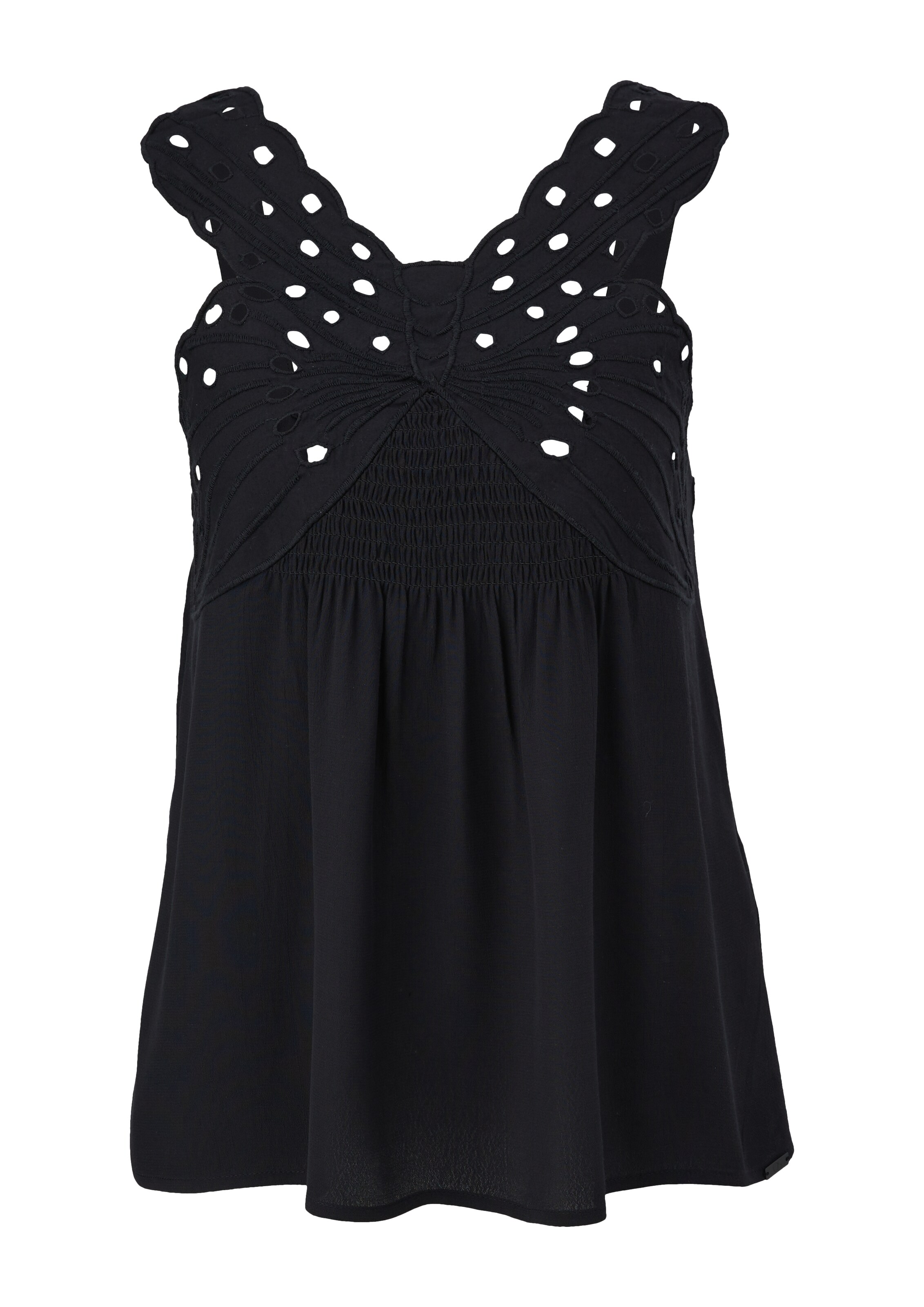 QS Top in Schwarz: Vorderseite