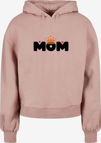 Sweat-shirt 'Mothers Day - Queen Mom' Merchcode en rose : devant
