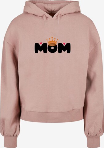 Merchcode Sweatshirt 'Mothers Day - Queen Mom' in Pink: front