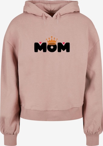 Merchcode Sweatshirt 'Mothers Day - Queen Mom' in Roze: voorkant