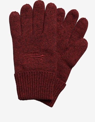 Superdry Full Finger Gloves in Red: front