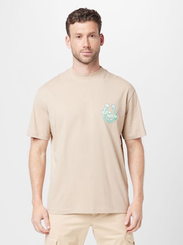 T-Shirt TOPMAN en beige : devant