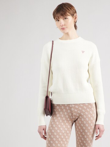 GUESS JEANS Pullover in Weiß: Vorderseite
