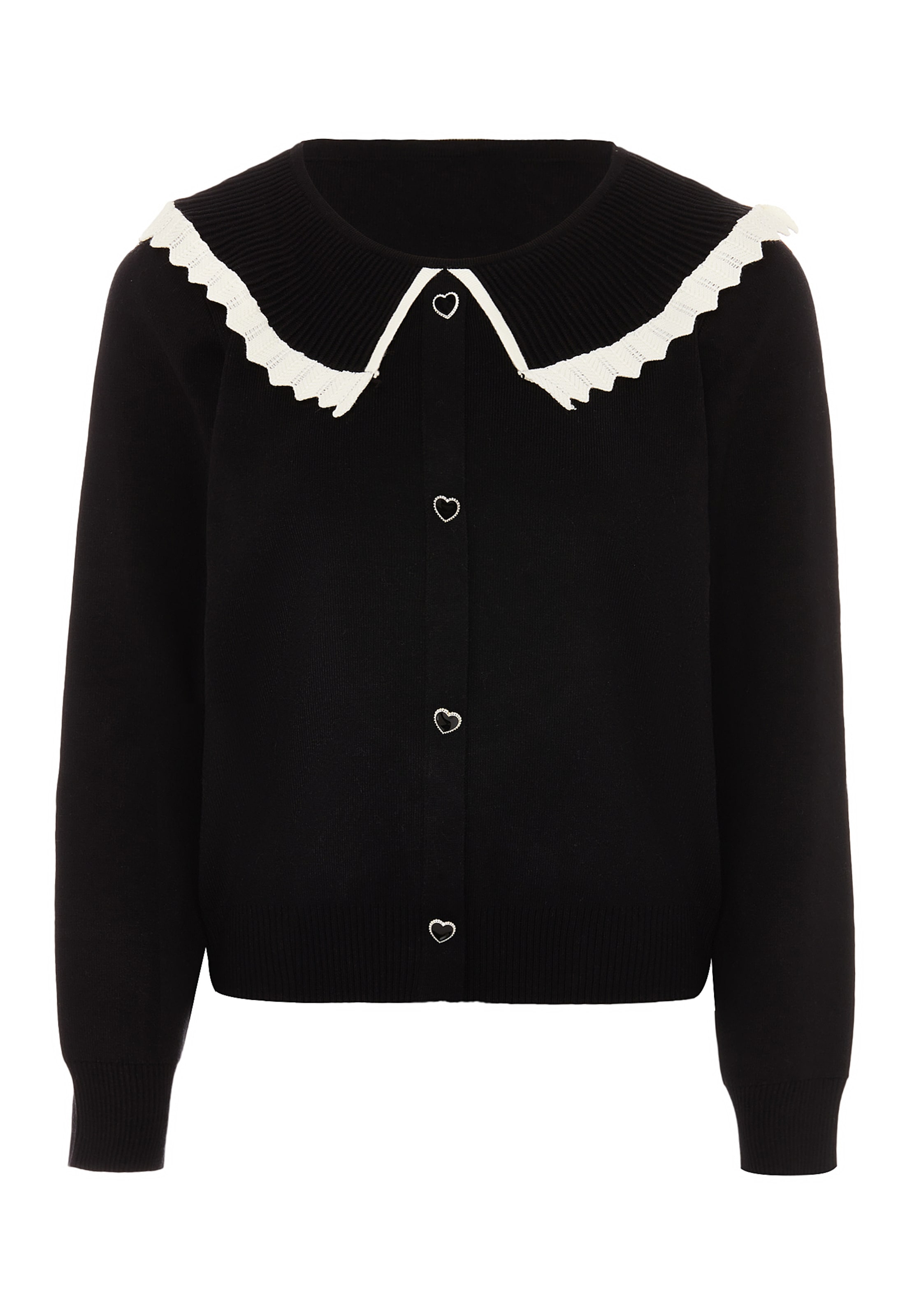 NAEMI Strickjacke in Schwarz: Vorderseite