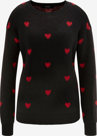 Aniston CASUAL Pullover in rot / schwarz, Produktansicht