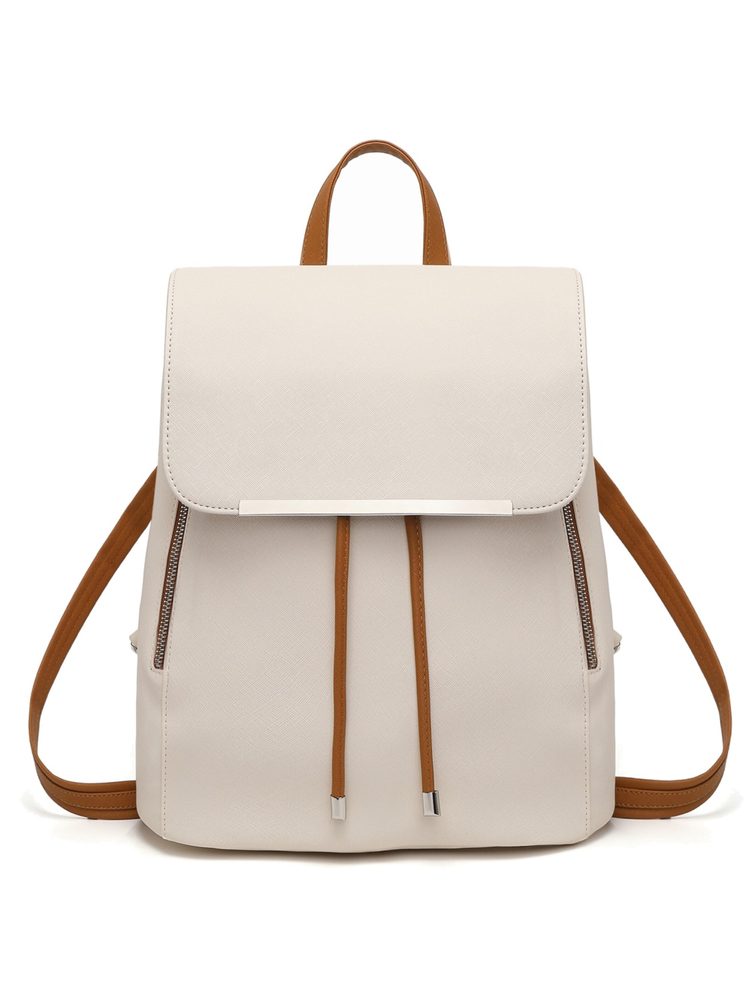 Miss Lulu Backpack in Beige: front