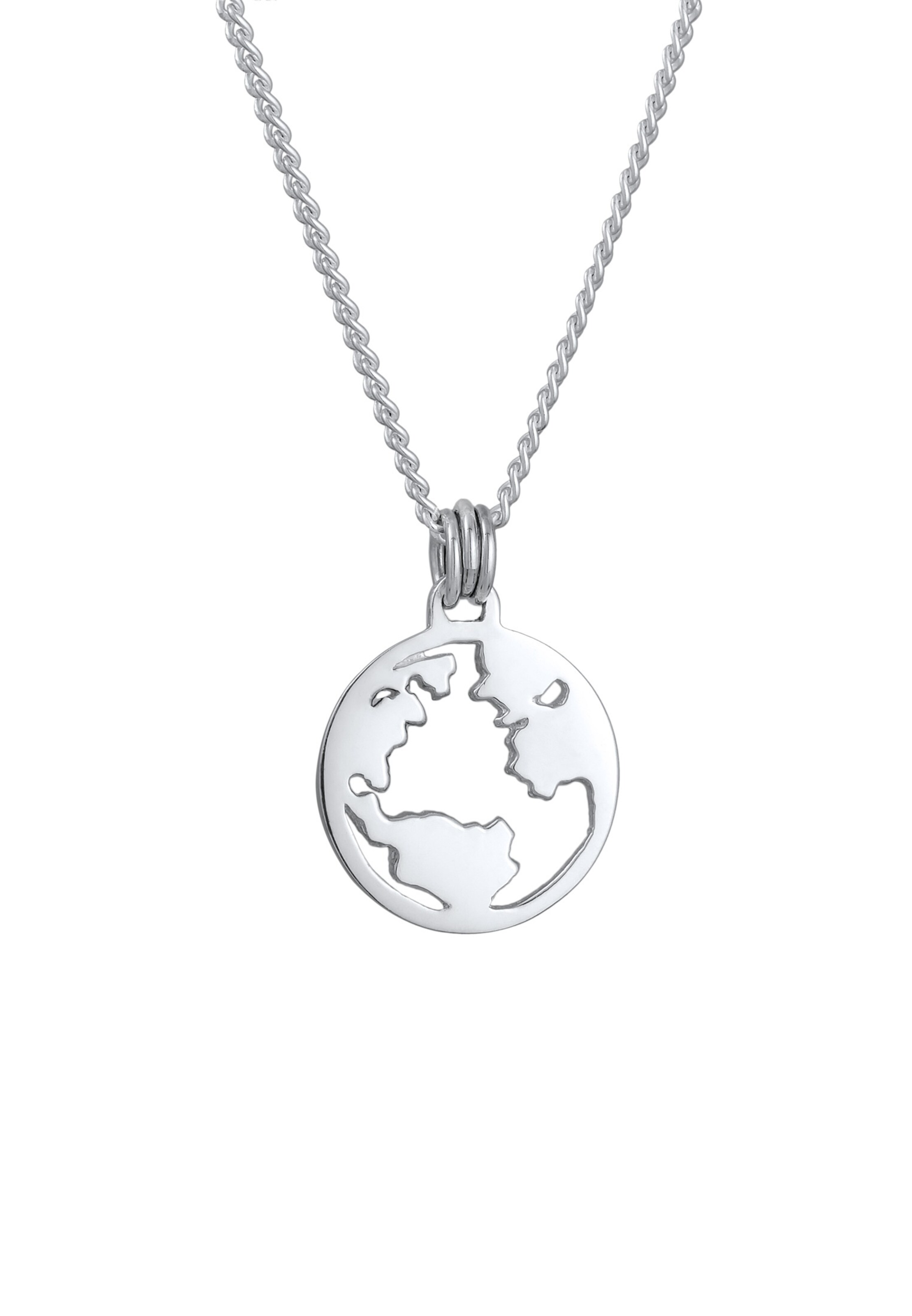 KUZZOI Ketting 'Weltkugel' in Zilver