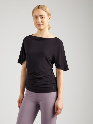 Maglia funzionale di CURARE Yogawear in nero: frontale