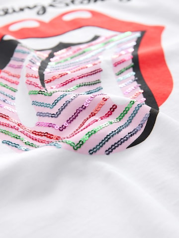 T-Shirt 'The Rolling Stones' Next en blanc