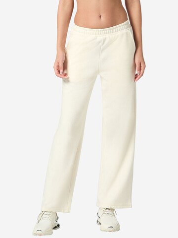 Plein Sport Wide leg Broek in Wit: voorkant