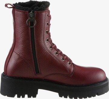 Tommy Jeans Lace-Up Ankle Boots in Red