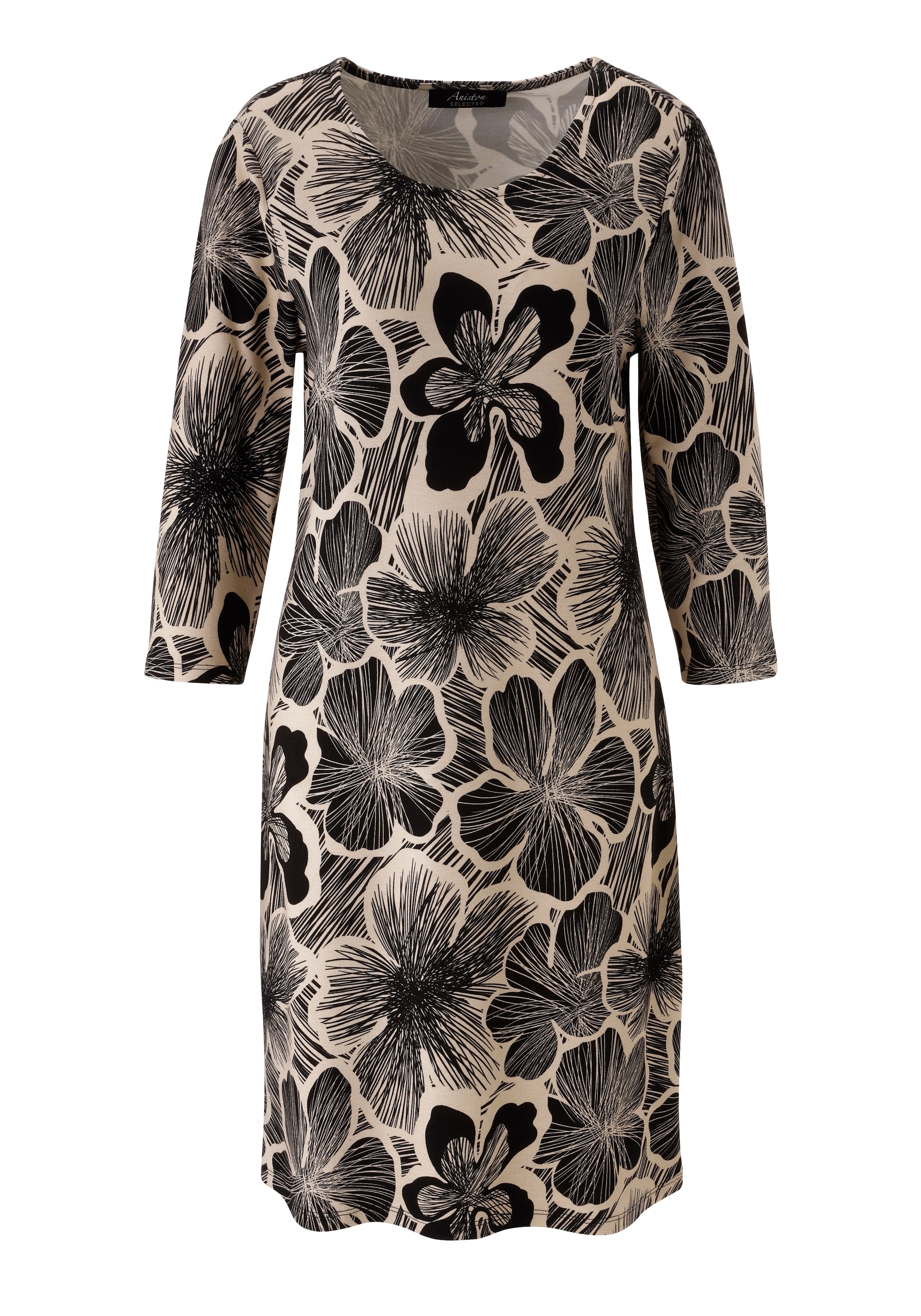 Aniston SELECTED Kleid in hellbeige / schwarz, Produktansicht