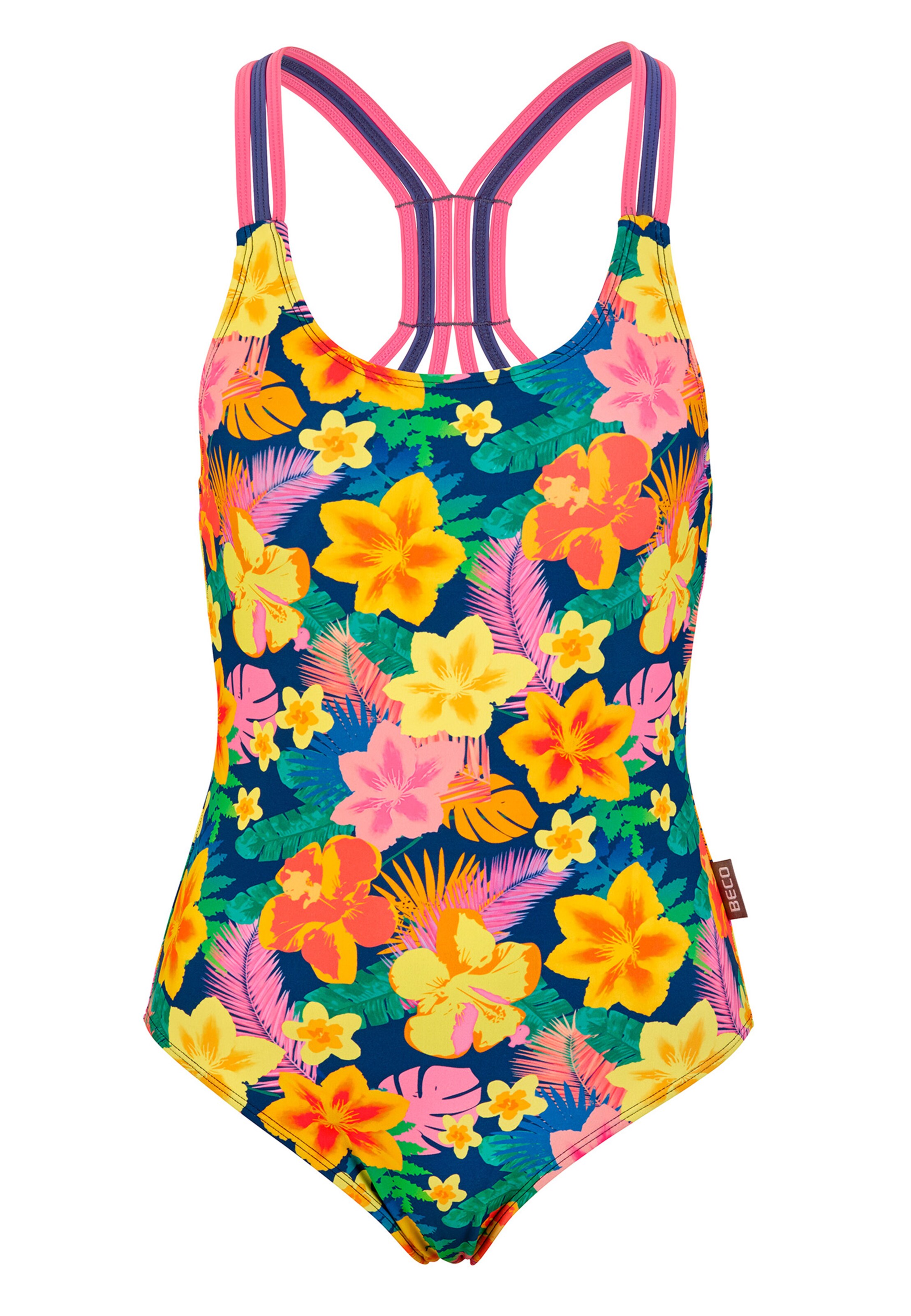 BECO the world of aquasports Bustier Badpak 'Summer Flowers' in Gemengde kleuren: voorkant