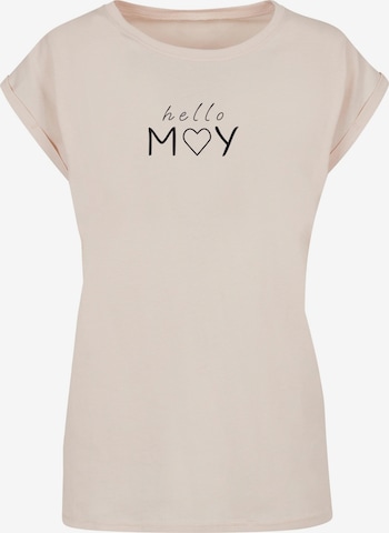 Merchcode Shirt 'Spring - Hello May' in Beige: voorkant