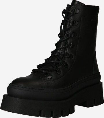 Copenhagen Lace-Up Ankle Boots in Black: front