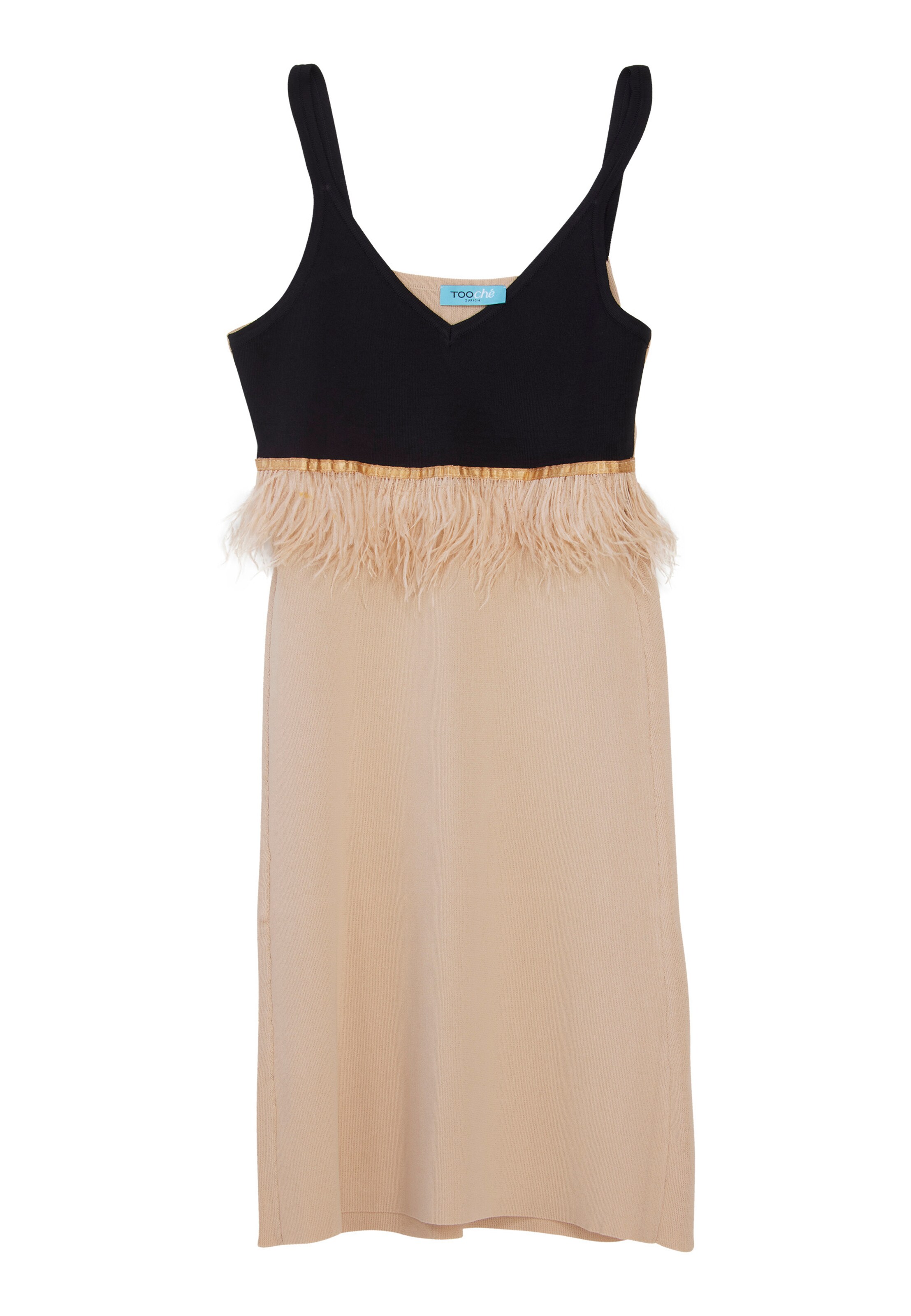 TOOche Kleid in beige / gold / schwarz, Produktansicht