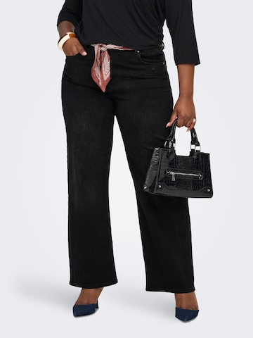 ONLY Carmakoma Loosefit Jeans 'CARWilly' in Zwart: voorkant