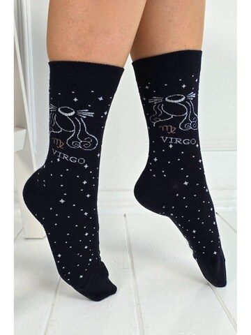 Sokisahtel Socks 'VIRGO constellation socks' in Black: front