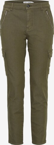 PULZ Jeans Skinny Cargobroek 'Rosita' in Groen: voorkant