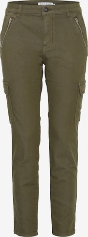 PULZ Jeans Skinny Cargo Pants 'Rosita' in Green: front