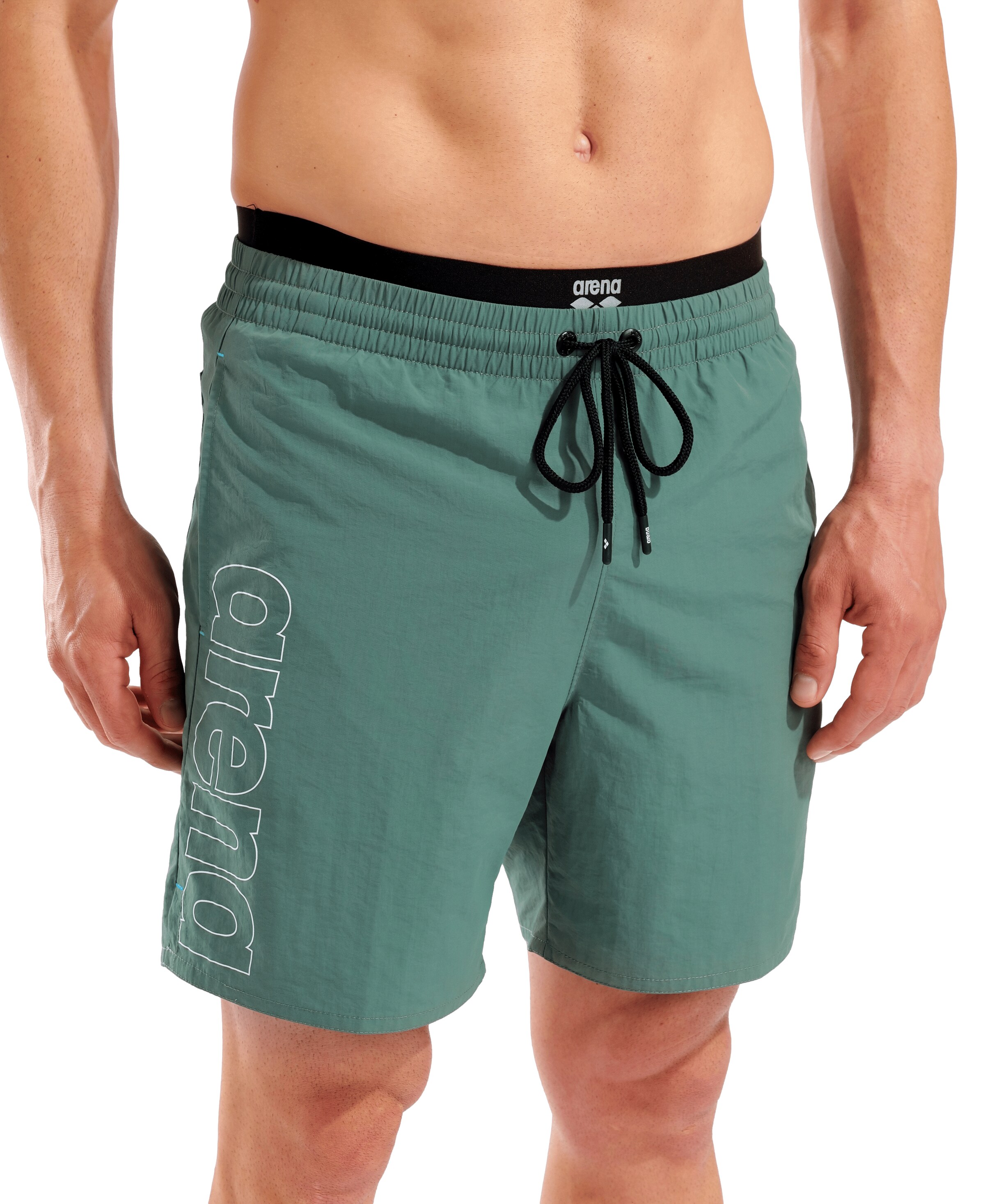ARENA Athletic Swim Trunks in Green: front